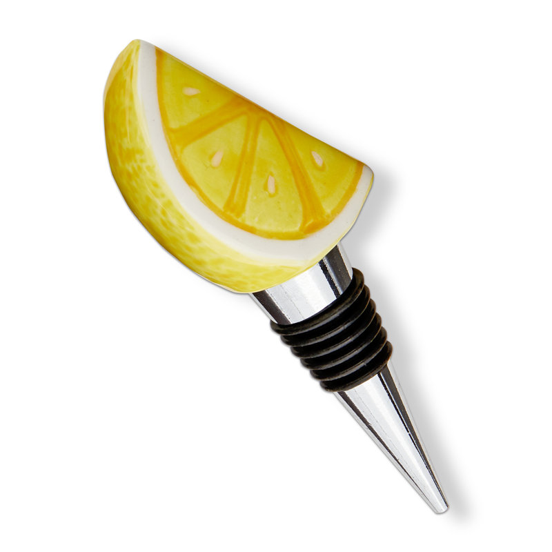 Lemon Bottle Stopper Yellow Earthenware Everyday