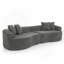 Boneless Modern Cloud 4-Seater Sectional Curved Sofa, Minimalist Compression Living Room Couch, No Assembly Needed, Chenille, Black-2000381578
