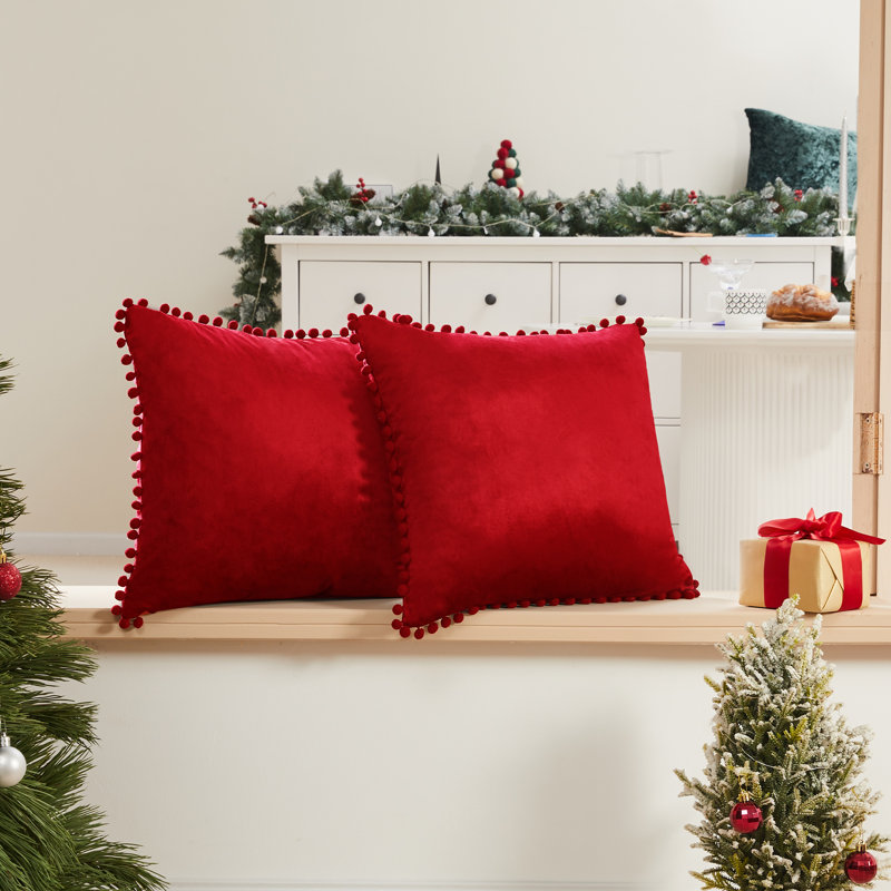 Knowles Square Cushion Cover, 61cm H x 61cm W x 1cm D, Red