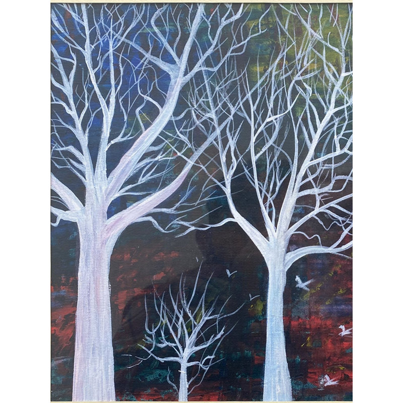 Aimer la saison qui passe | Aquarelle sur feuille | Avec cadre | Par Jashanpreet Kaur