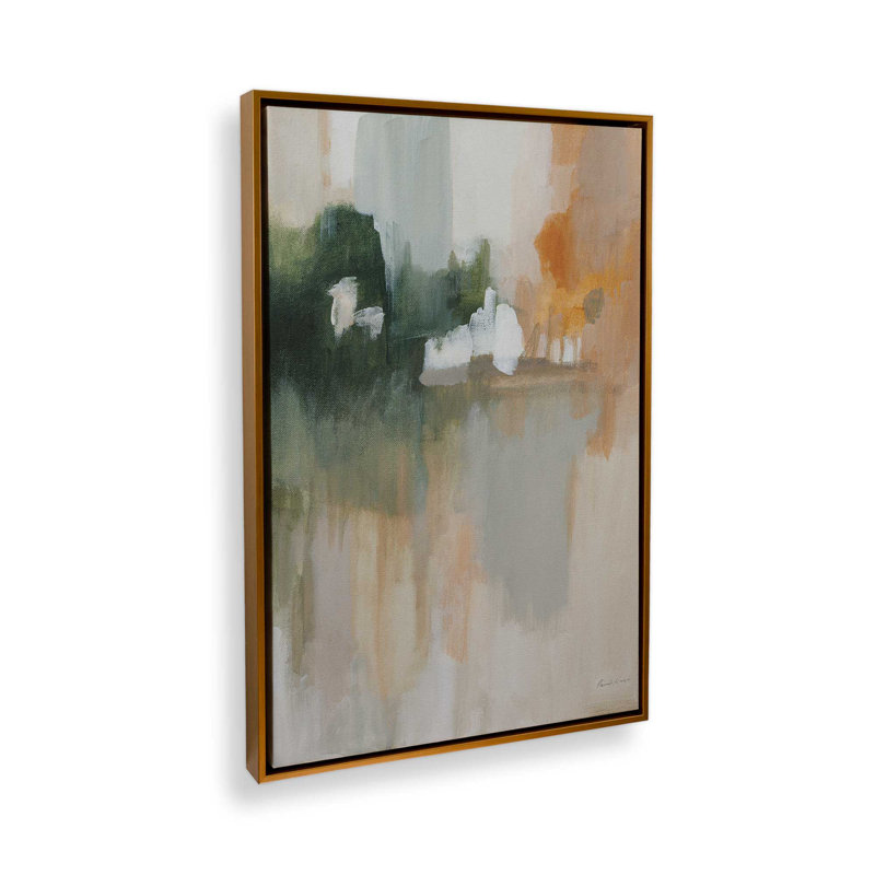 «Mute Autumn Reflections», reproduction sur toile, H 12,75 po x l 8,75 po x P 1,75 po, Cadre flottant or poli