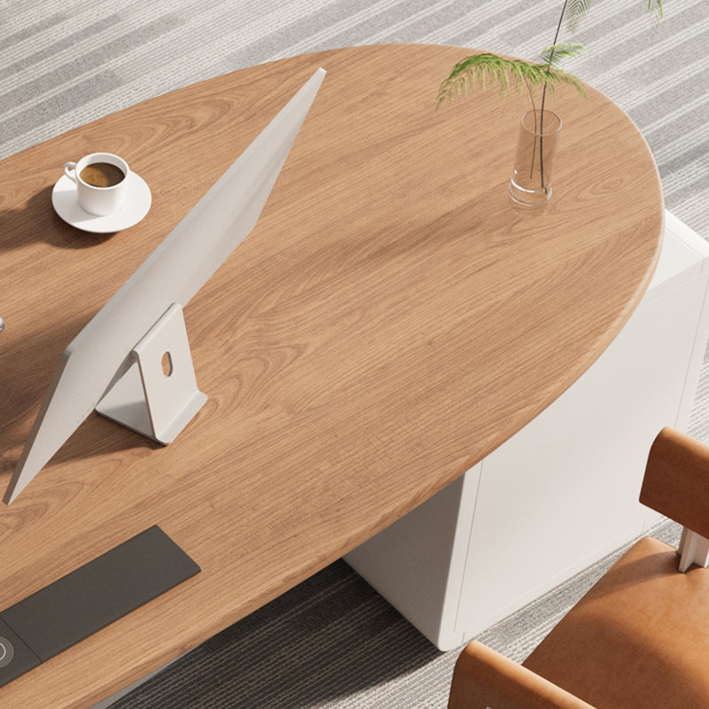 Bureaux ovales bruns en bois massif, H 1,97 po x l 78,74 po x P 31,5 po