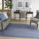 Mulican Solid Color Machine Made Power Loom Polypropylene Indoor / Outdoor Area Rug in Blue