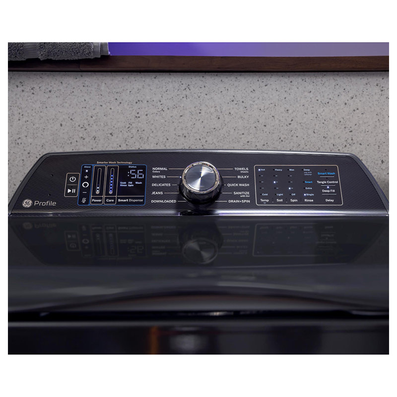 GE Profile ™ ENERGY STAR® 5,4 pieds cubes Laveuse à grande capacité avec technologie de lavage plus intelligente et SmartDispense adaptatif