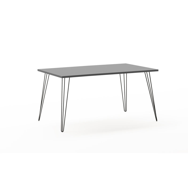 Domaingue Metal Base Writing Desk, 74cm H x 160cm W x 80cm D, Platinum Grey