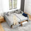 Queen Size Daybed with Two Drawers Trundle Upholstered Sofa Bed
