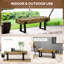 Banc en béton de style rustique avec structure en métal - Améliore le porche et le vestibule à pieds avec pelouse