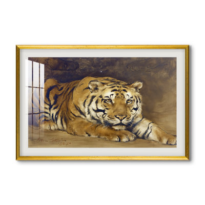 Étude d'un tigre pour Circé, 1885 - John Collier - Estampe encadrée sur mesure