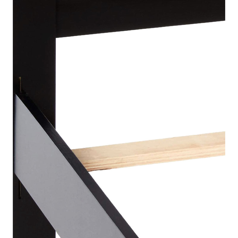 Mobilier de chambre à coucher pour lit simple avec lit noir et tête de lit élégante