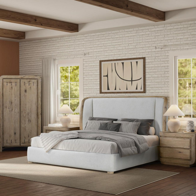 Upholstered Bed Frame, King