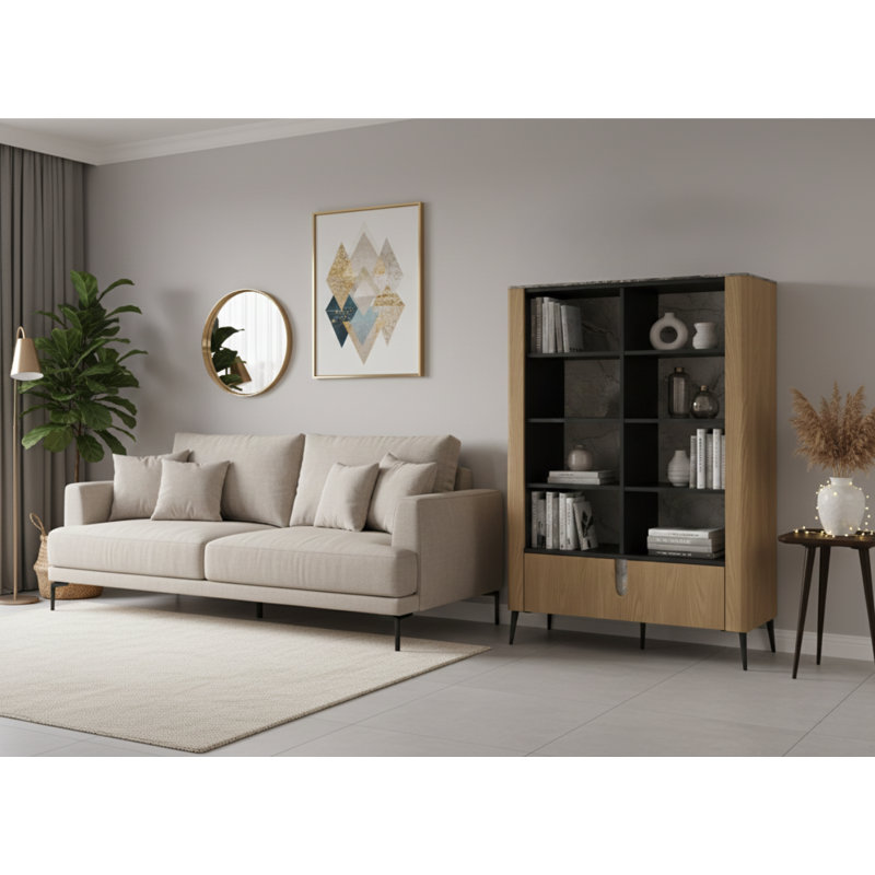 Straimont 150cm H x 106cm W Bookcase