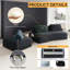 Ensemble de canapé modulaire surdimensionné de luxe moderne surdimensionné de 139 po, canapé rembourré moelleux en chenille avec dossiers amovibles et coussins moelleux, canapé à siège profond et canapé-lit pour salon, bureau, gris foncé-1367601593