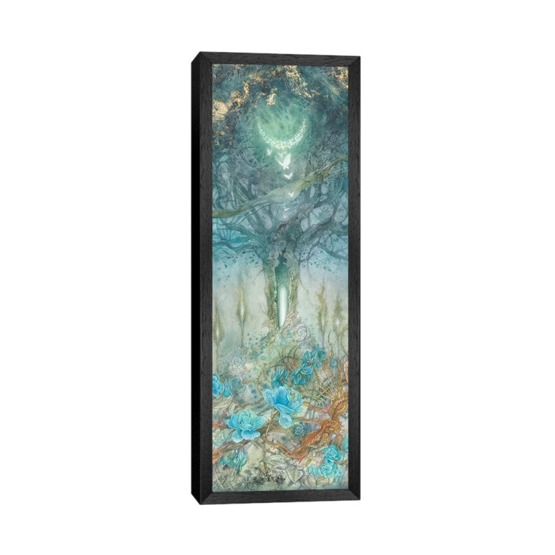 Forgotten Places I by Stephanie Law - Panoramic Painting on Canvas, 121.92cm H x 40.64cm W x 3.81cm D, Black Floater Framed