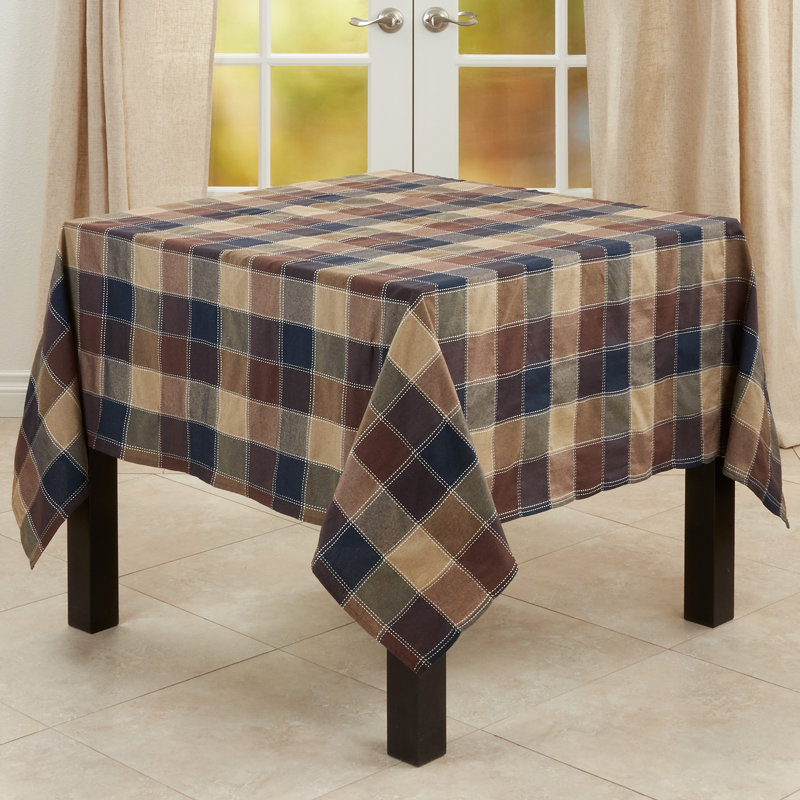 Nappe carreautée Bernardi, Brun, L 70 po x l 70 po