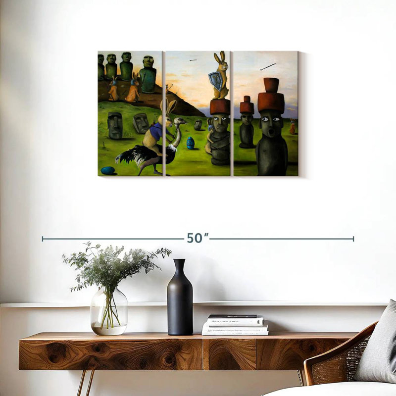 Ketti Battle Over Easter Island, 20" H x 33" W