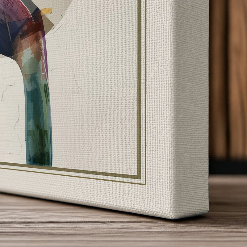 Geometric Paradise Modern - Wrapped Canvas, 30x20 - 76.2 x 50.8 cm, Cream Border