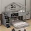 Twin Over Full House Bunk Bed With Blackboard-1585625752