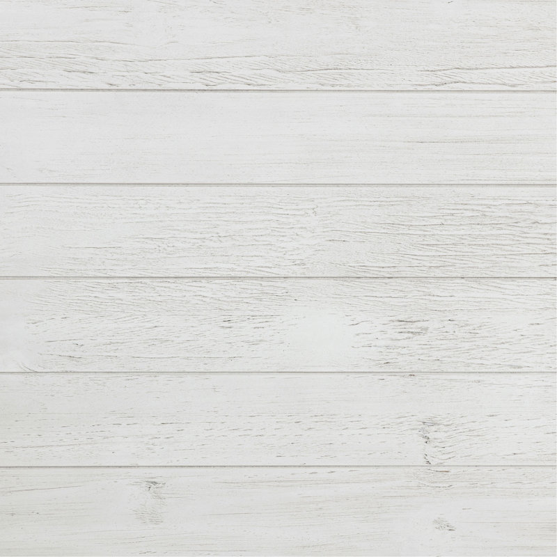 Table basse en bois blanc patiné avec tablette Castleton, Blanc antique