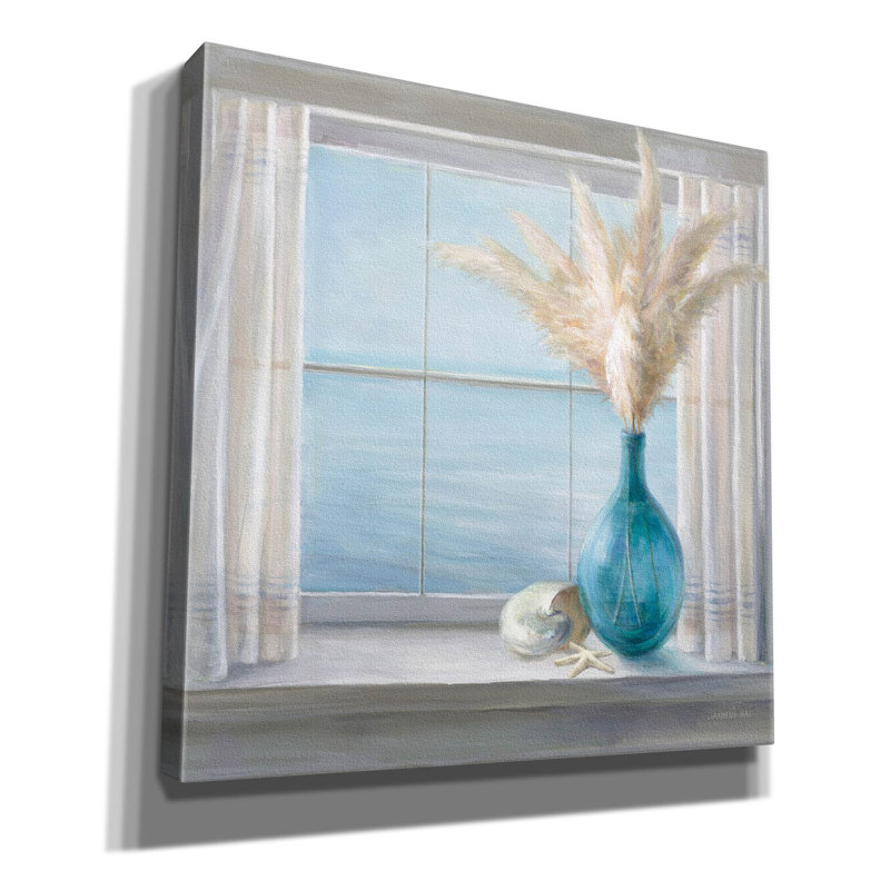  «Seaside Cottage View Shell» par Danhui Nai, art mural sur toile, H 12 po x l 12 po