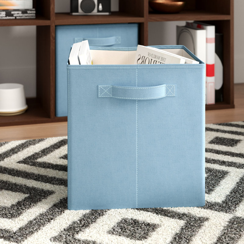 Bac de rangement en tissu Premium Cubes, Bleu cascade / bleu