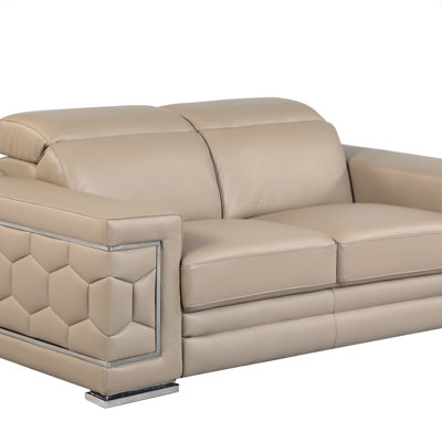 Top Grain Italian Leather Loveseat