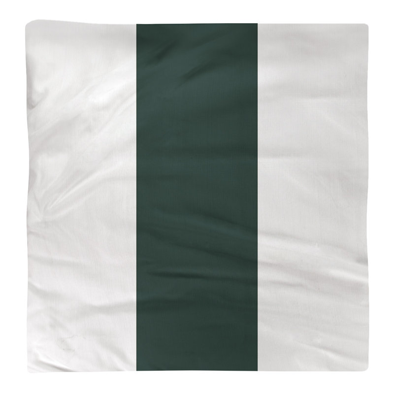 Cotton Striped Square Napkin, Whilte/Green