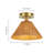 Cavello 1-Light Dimmable Woven Rattan Cone Flush Mount Ceiling Light