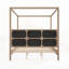 Lit plateforme à baldaquin en bois avec tête de lit tapissier, aucun sommier nécessaire-128949052-128949049
