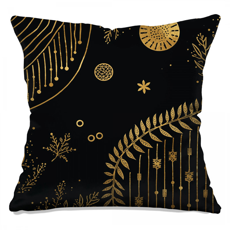 Coussins décoratifs Gold Botanical Abstract, 26 x 26 pouces