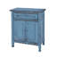 Armoire décorative rustique avec 1 tiroir et 2 portes Tablette de style maison de campagne rouge antique et pieds carrés tournés; Bois de pin / acacia pour le salon Solide, finition naturelle, bleu-358153597