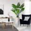 Arbre artificiel dans un pot de fleurs moderne, décoration d'arbre en soie artificielle Monstera (pot et arbre)-141567789-156323608