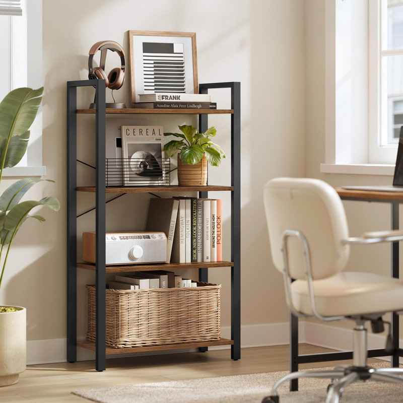 Riggle Bookcase, Rustic Brown