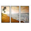 «Wavy Clouds over Seashore», photographie flottante sur toile 3 pièces-1903169138-1903169137