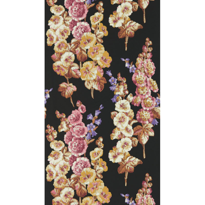 Hollyhocks Wallpaper, Copper/Rhodera