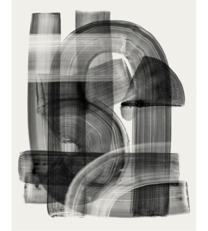 Stroke Layering in Black II par Guseul Park - Peinture, Couche de verre, H 30 po x l 24 po x 1,5 po