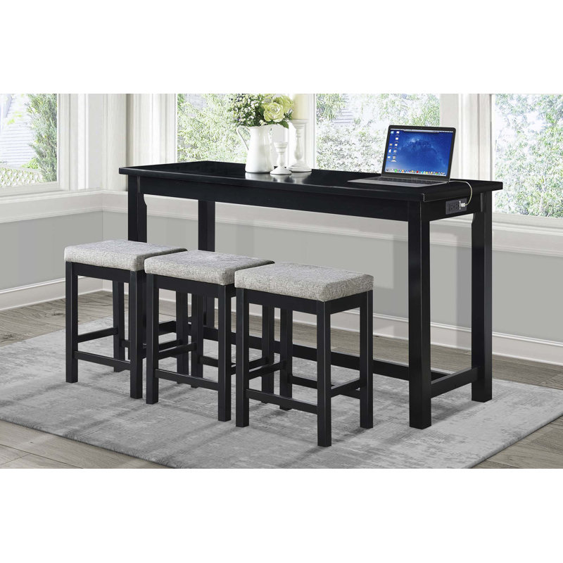 Devault 3 - Person Dining Set, Black