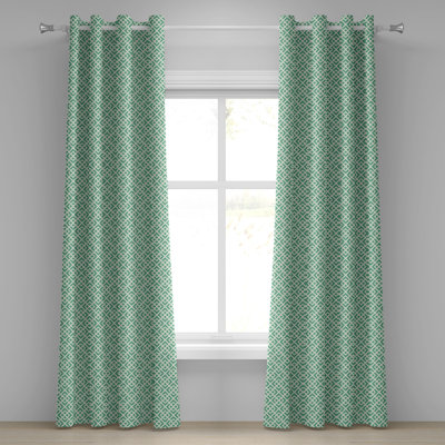 Latitude Run® Mint Grommet Curtain Decorative 2-Panel Window Drapes, 50"x84", Jade and Almond Green