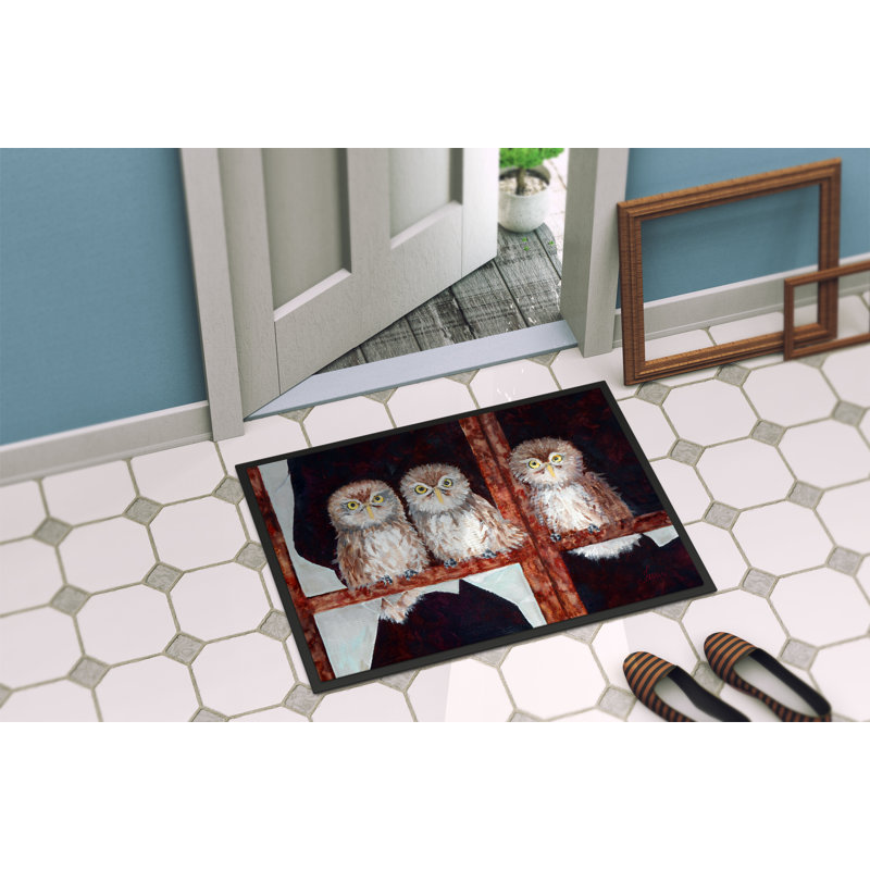 Non-Slip Doormat, 24" W x 36" L, Owls