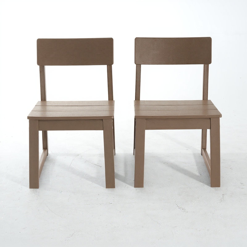 Ensemble de chaises de jardin HDPE, Bois