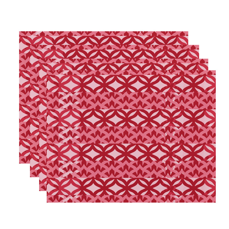 Ensemble de napperons 4 pièces Aksel, Rouge