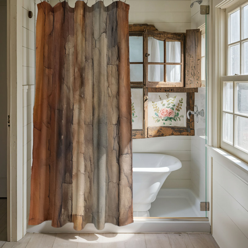 Rideau de douche abstrait, H 74 po x l 71 po
