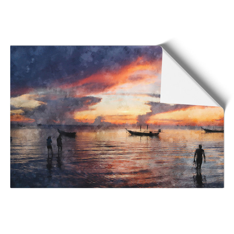 Boats In Thailand - No Frame Painting, 30cm H x 42cm W x 0.1cm D