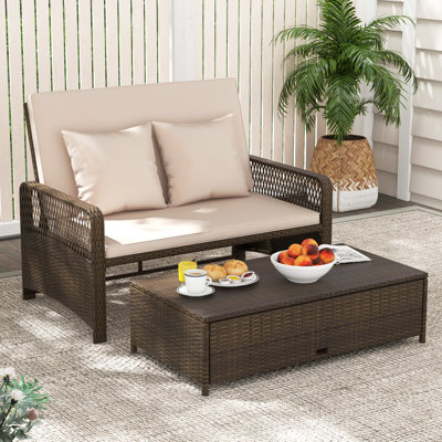 123cm Long Chaise Lounge Set with Cushions