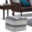 Repose-pieds carré rembourré en argile bleue avec coutures décoratives Clay-11846309
