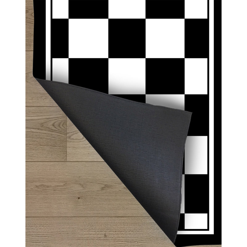 Tapis noir / blanc en jute tissé à la machine Eilon, Rectangle 3 pi 3 po x 4 pi 11 po