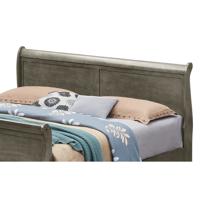 Bed Frame With Headboard, Gray