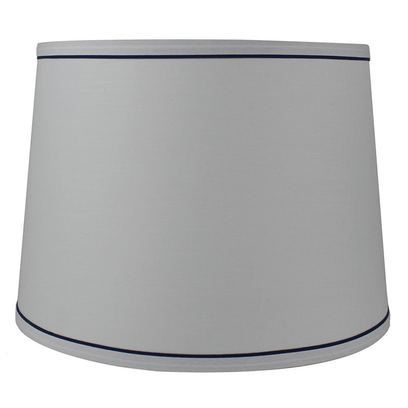 Abat-jour tambour en coton H 8,5 po x l 12 po (araignée), Bleu marine