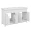 Meuble-lavabo à double cuve 60 ", pieds en bois massif, 3 tiroirs, 4 portes, 2 tablettes double couche, conception à fermeture en douceur