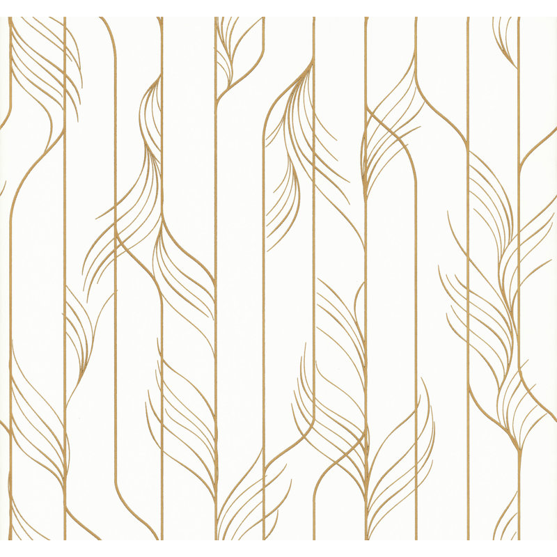 Elemental Thread Neutral Pearl and Silver Wallpaper, White/Gold