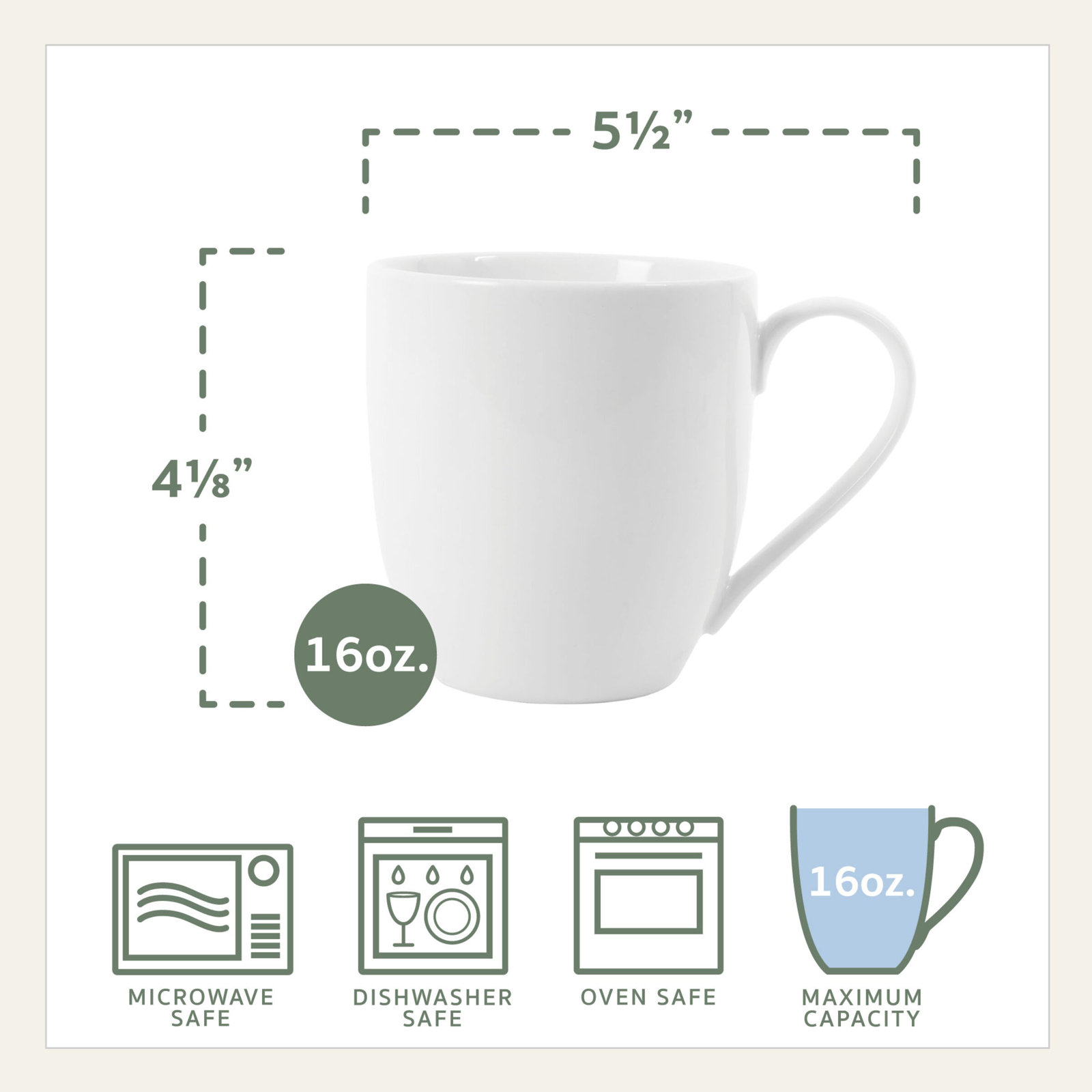 Max Coupe Porcelain 16Oz. Mug